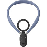 Titan bike lock with blue flexible cable and black circular locking mechanism