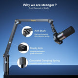 MAONO Microphone Arm – Heavy-Duty Adjustable Boom Stand for Studio & Streaming