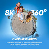 Insta360 X5 – 8K 360° Action Camera with AI Editing & FlowState Stabilization