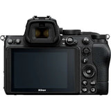 Nikon mirrorless camera rear view with LCD screen and control buttons